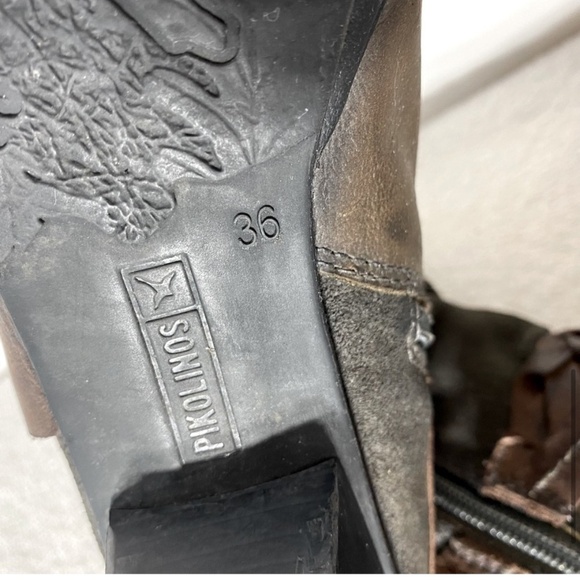 PIKOLINOS Two Tone Brown Leather Round Toe Ankle Boots 36 - Picture 8 of 15